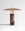 Finish:Antique Brass / Red Marble|||Luna Table Light with red marble base and brass shade