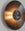 Finish:Bronze|||Stone:Black Marble|||Luna 450 Wall Light with black marble
