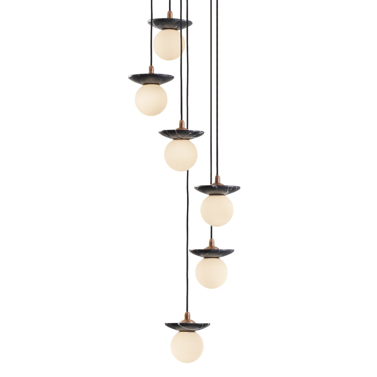 Orbit Pendant Light - 6 Drop Grouping