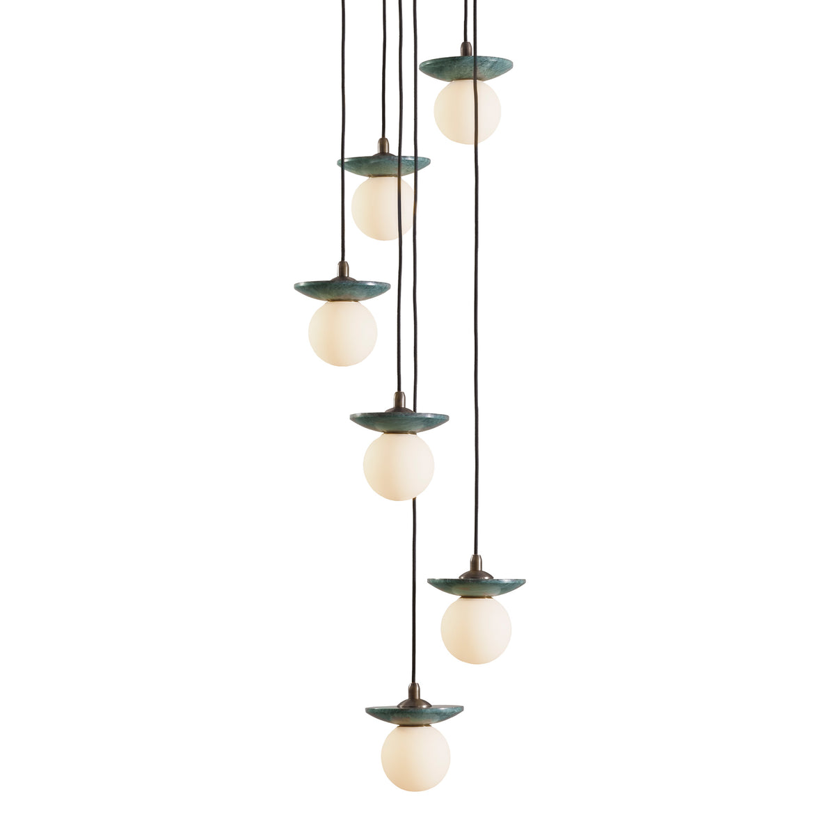 Orbit Pendant Light - 6 Drop Grouping