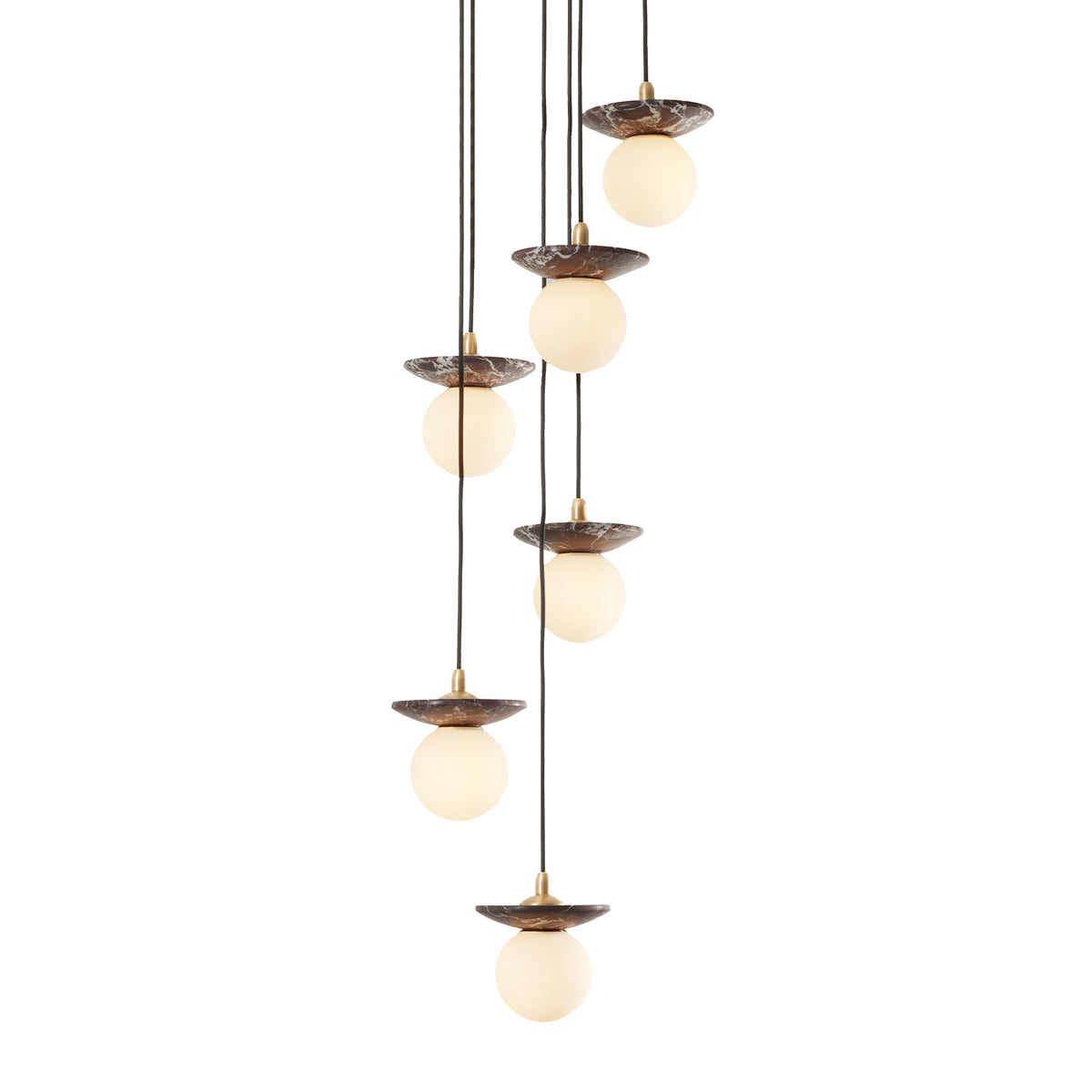 Orbit Pendant Light - 6 Drop Grouping