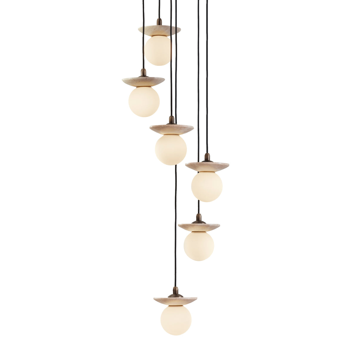 Orbit Pendant Light - 6 Drop Grouping