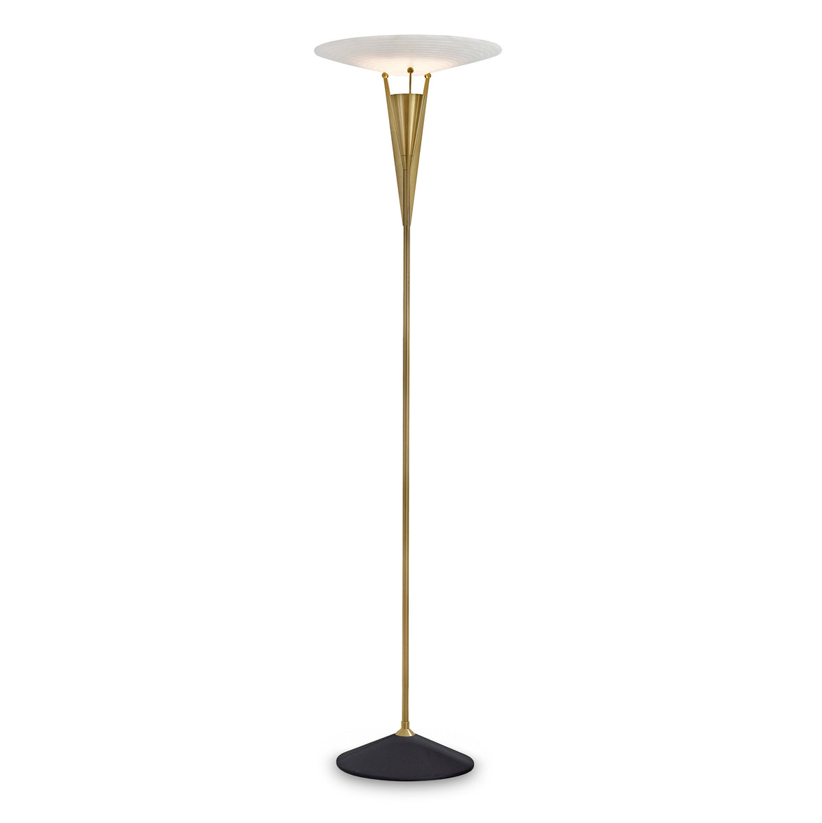 Aragon Floor Light with alabaster stone and antique brass metalwork